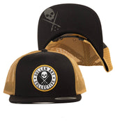 Sullen Flat Bill Black and Gold Snapback Mesh Hat