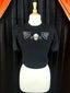 Skull Web Short Sleeve Sweater in Black