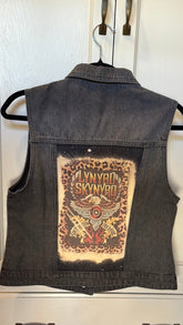 Custom Lynyrd Skynyrd Denim Vest with Graphic Patch Size Small