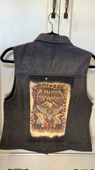 Custom Lynyrd Skynyrd Denim Vest with Graphic Patch Size Small