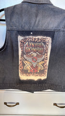 Custom Lynyrd Skynyrd Denim Vest with Graphic Patch Size Small