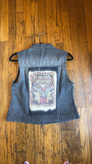 Custom Lynyrd Skynyrd Denim Vest with Graphic Patch Size Small