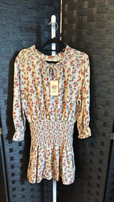 NWT Entro Floral Tie-Neck Dress Size Large