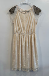 Pre-owned Pinky Gladiator Style Cream Colored Dress Size Medium