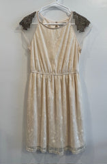 Pre-owned Pinky Gladiator Style Cream Colored Dress Size Medium
