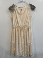 Pre-owned Pinky Gladiator Style Cream Colored Dress Size Medium