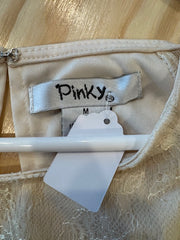 Pre-owned Pinky Gladiator Style Cream Colored Dress Size Medium
