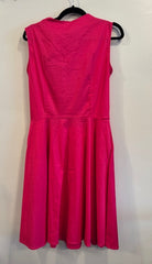 Pre-Owned Pink Dress with Polka Dots with Side Zipper Size Large
