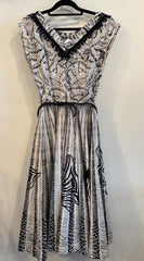 Vintage Striped Dress with Side Zipper Size Extra Small/ Small