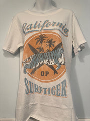 Pre-Owned Odd People California Surf Tiger Tee Shirt Size Small