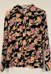 Vintage Bobbie Brooks Floral Long Sleeve Top Size Large