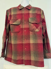 Men's Vintage Pendleton Virgin Wool Button Up Maroon /Brown Size Medium