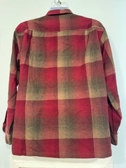 Men's Vintage Pendleton Virgin Wool Button Up Maroon /Brown Size Medium