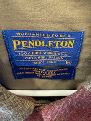 Men's Vintage Pendleton Virgin Wool Button Up Maroon /Brown Size Medium