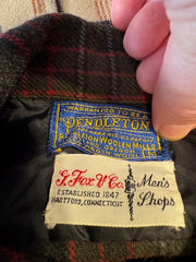 Vintage Pendleton Virgin Wool Button Up RED/GREEN/BLACK Size Medium