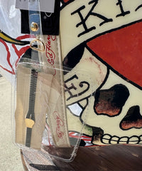 NWT ED HARDY PVC CLEAR TOTE BAG "LOVE KILLS SLOWLY" WITH BADGE CARRIER