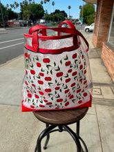 NWT ED HARDY PVC CLEAR TOTE BAG "CHERRIES" WITH BADGE CARRIER