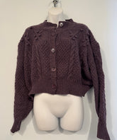 Pre-Owned Purple Puffy Cropped Sweater by Bohme Size Large