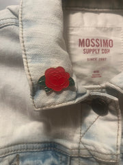 Customized One of a Kind embellished Denim Original Jean Vest Size Medium