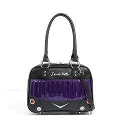 Lux de Ville Black and Poisonous Purple Sparkle Hotrod Tote medium