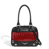 Lux de Ville Black and Red Rum Sparkle Hotrod Tote Medium