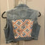 Customized One of a Kind embellished Denim Original Jean Vest Size Medium I LOVE H81