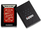 Zippo Retro Metallic Red Laser Engraved Lighter