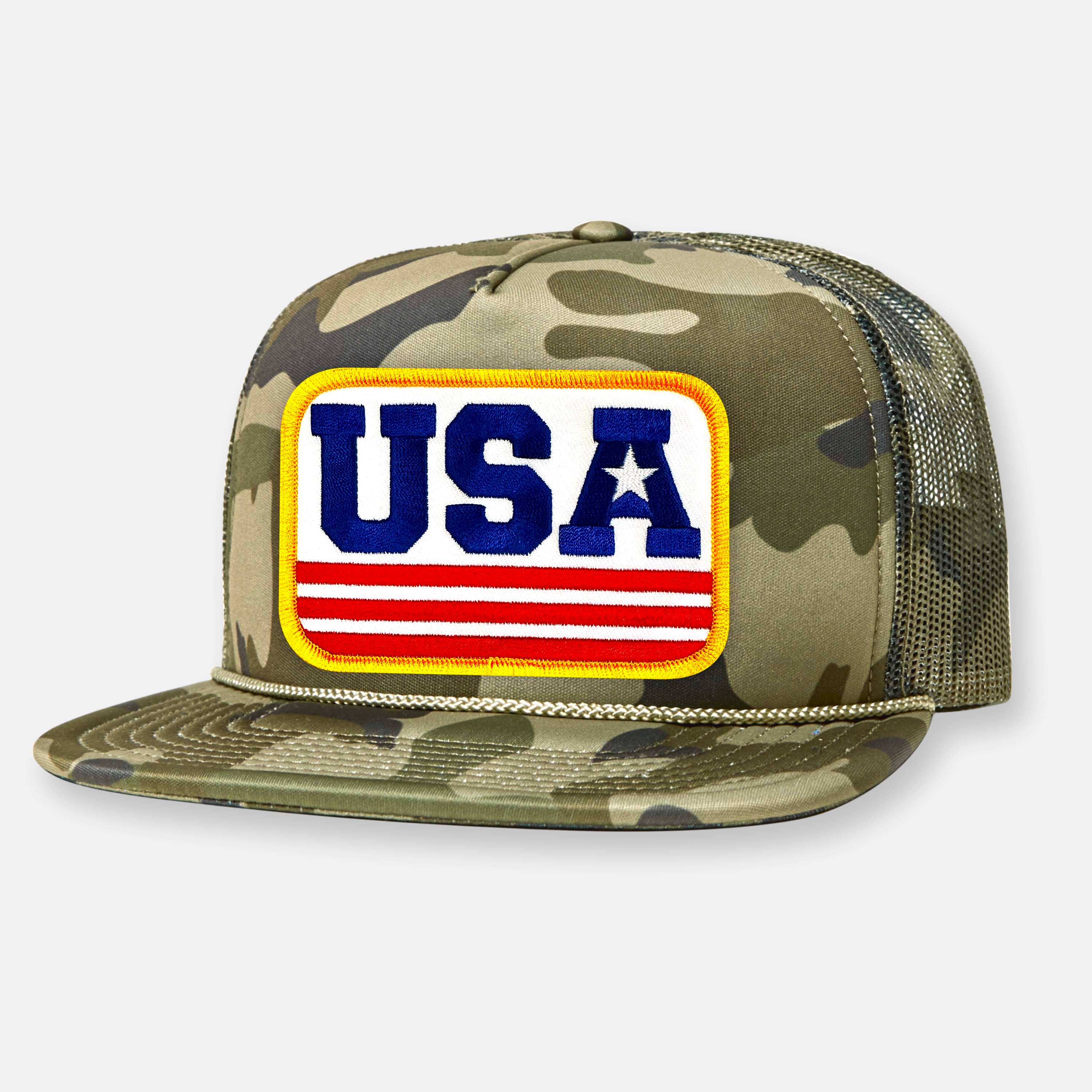 USA FLAT BILL PATCH HAT