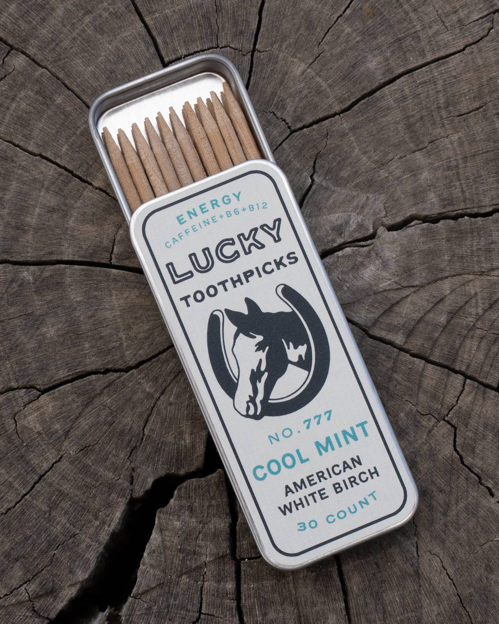 LUCKY TOOTHPICKS Cool Mint 30 COUNT TIN