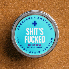 Shit's Fucked Emergency Ambiance Travel Tin | Funny Candle