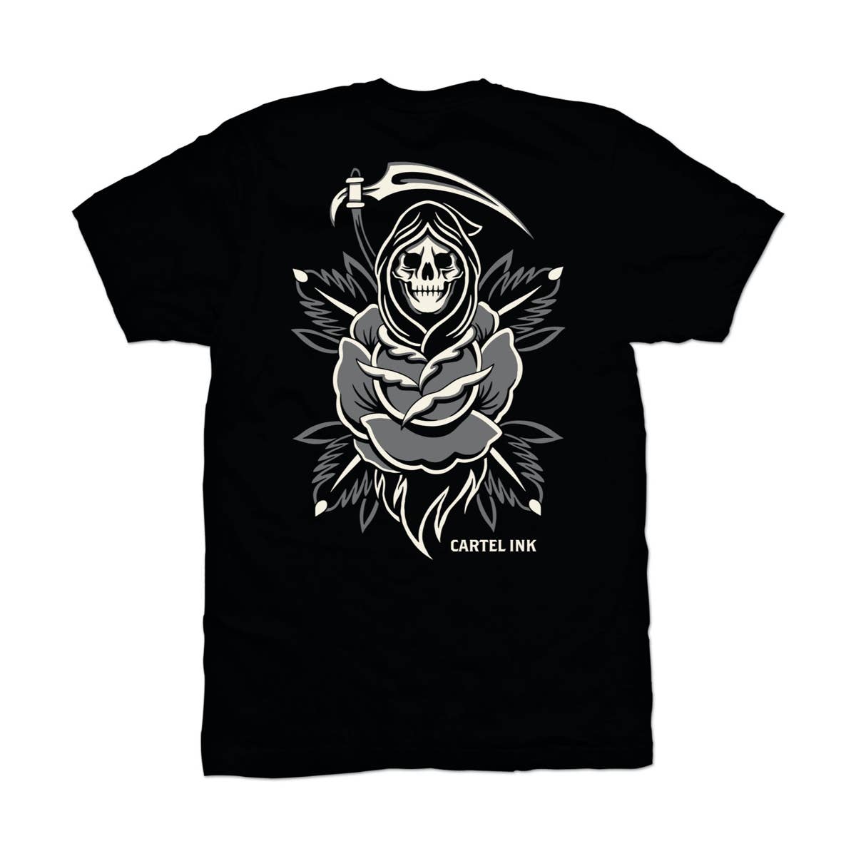 5814-BLACK GREY WHITE | Too Dead To Care* | Men's T-Shirt