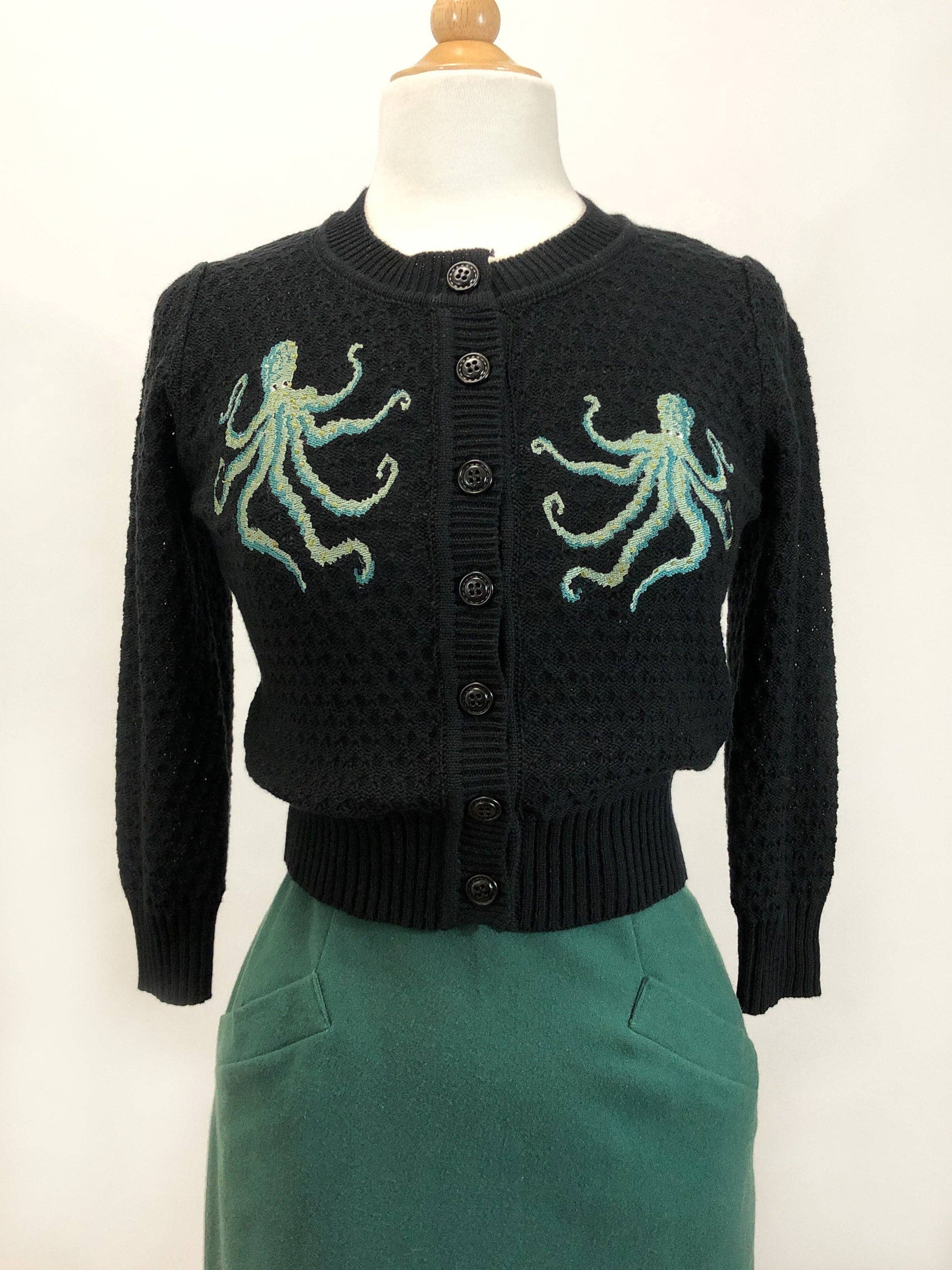 NWT The Waltz Of The Octopus Cropped Cardigan in Black