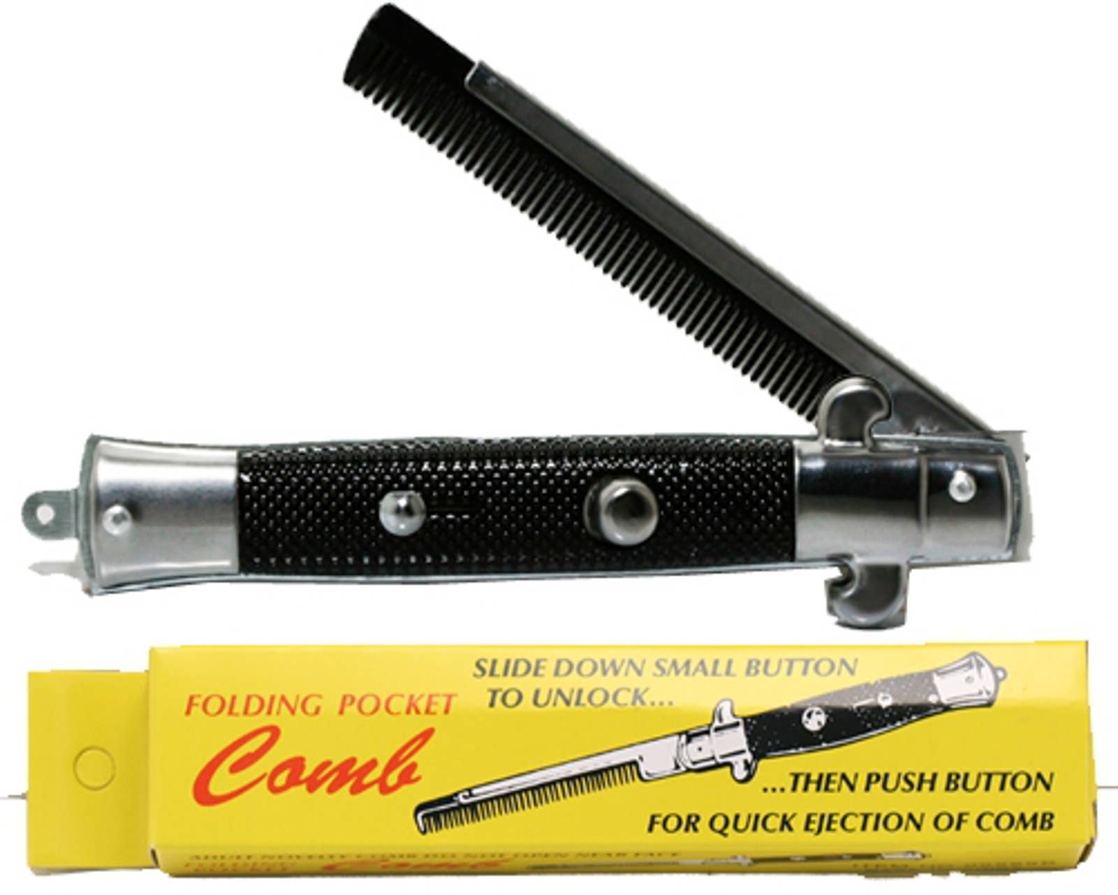 Folding Pocket Comb - Switchblade Style - Novelty Gift Item Main image