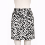 Skirt - Sourpuss -  Leopard Print Pencil Gray Fitted Retro