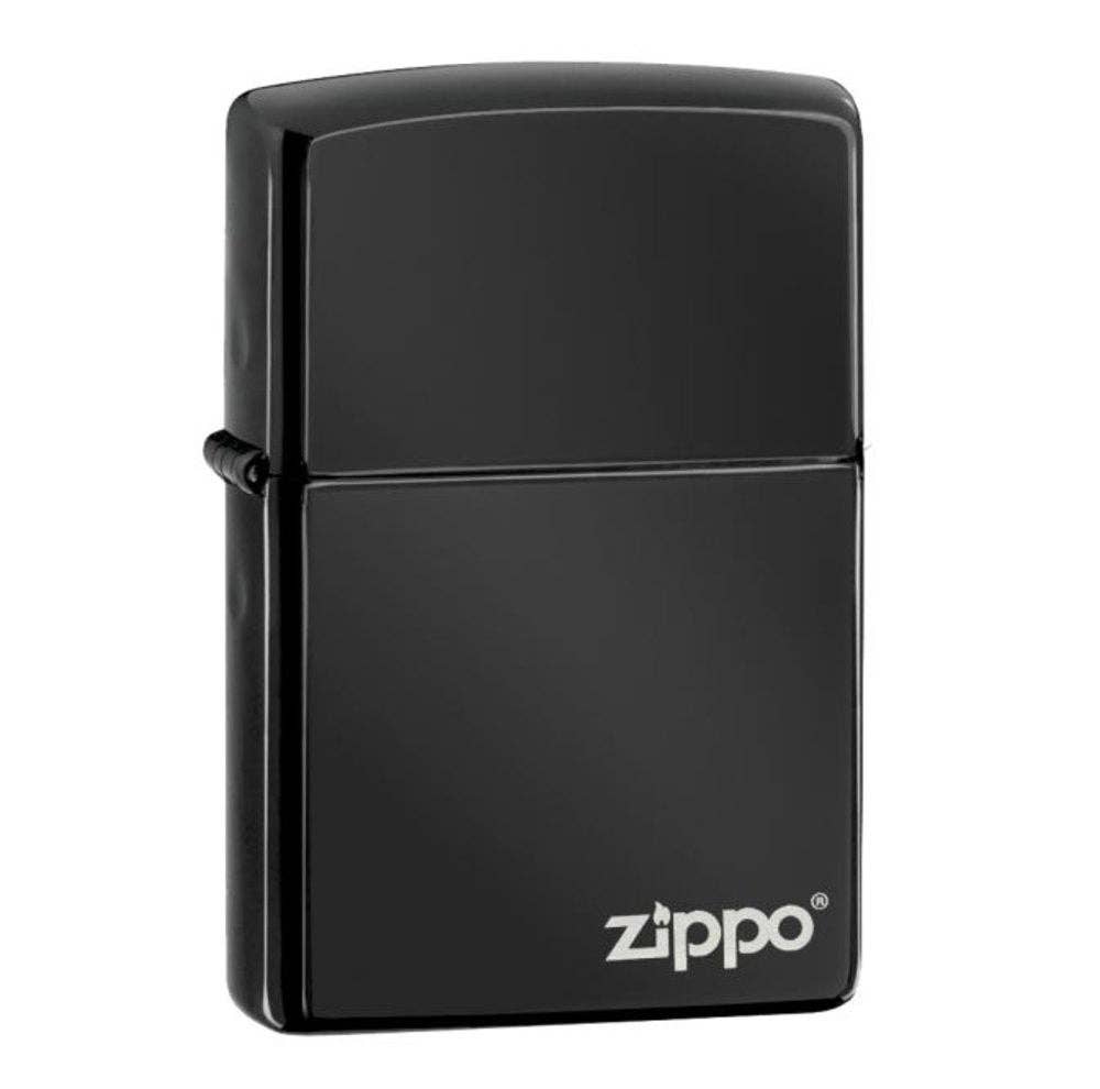 Zippo Ebony w/Logo Lighter, Black High Polish #24756ZL Main image
