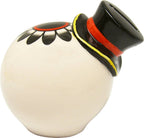Money Bank - Sourpuss  - Ceramic Sugar Skull With Top Hat 5"
