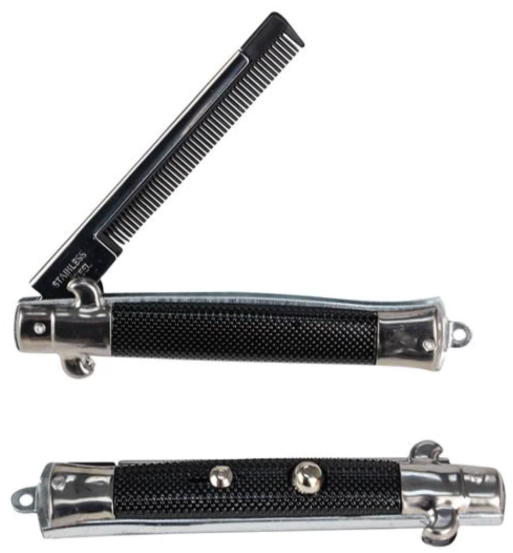 Folding Pocket Comb - Switchblade Style - Novelty Gift Item
