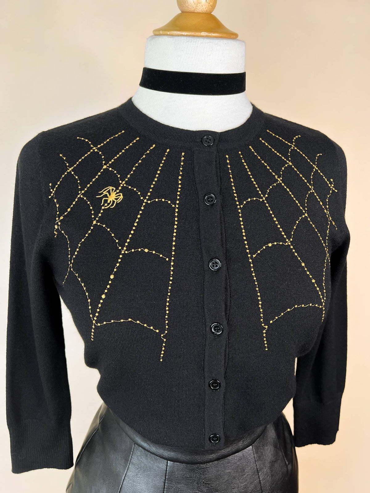 Spiderweb Cardigan in Black