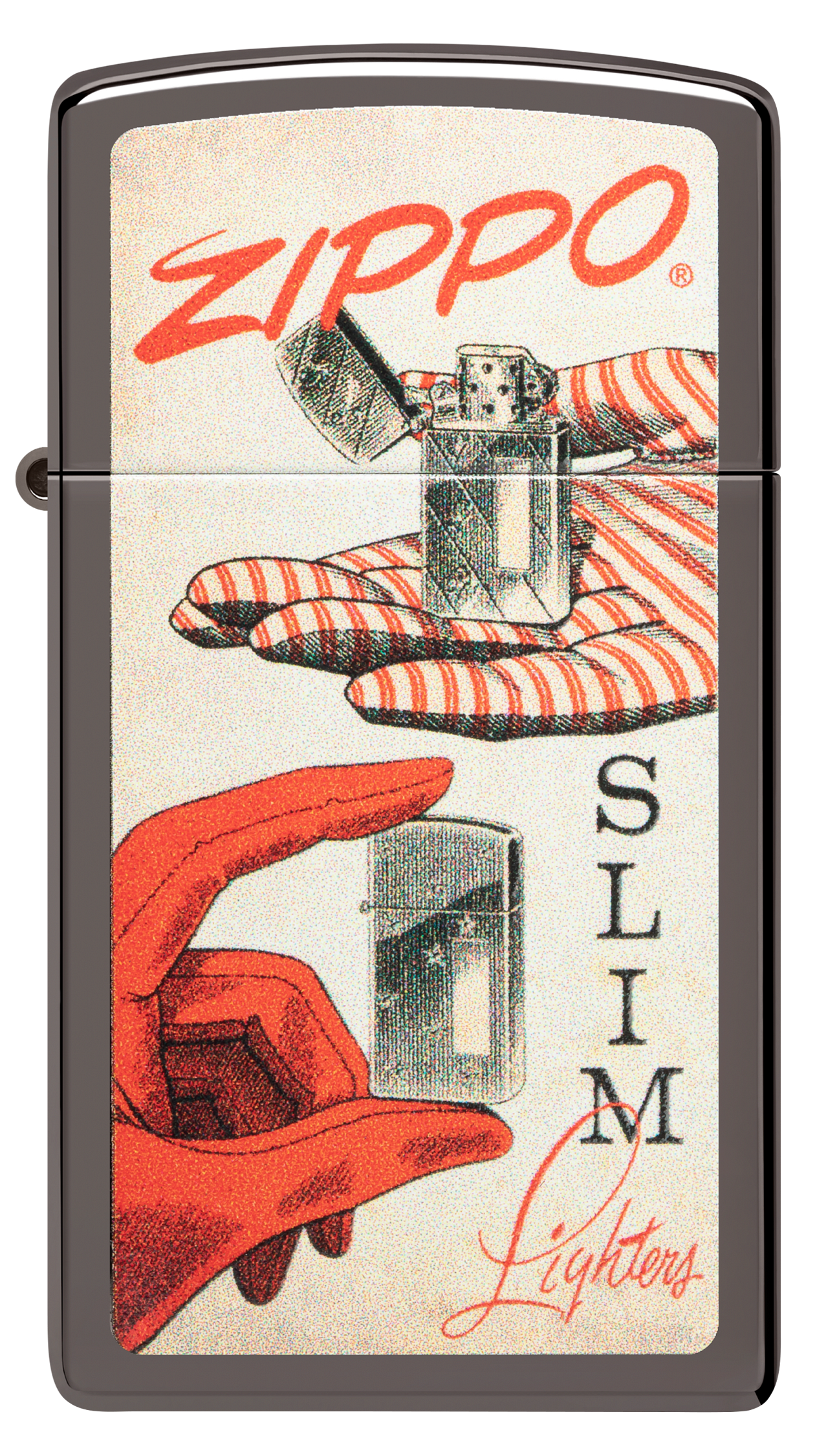 Zippo Slim Retro Design, Black Ice Lighter #48396 Secondary image