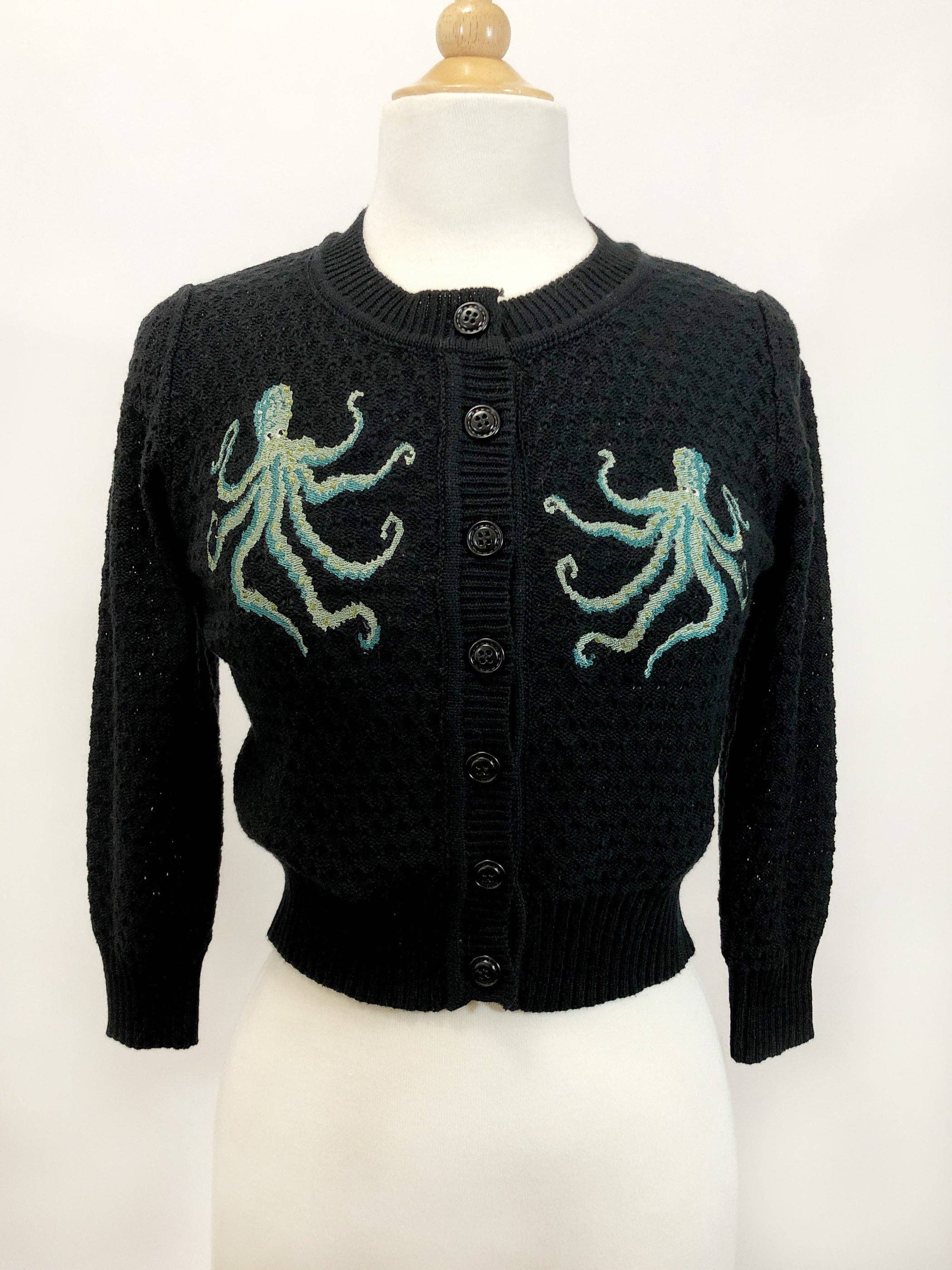 NWT The Waltz Of The Octopus Cropped Cardigan in Black
