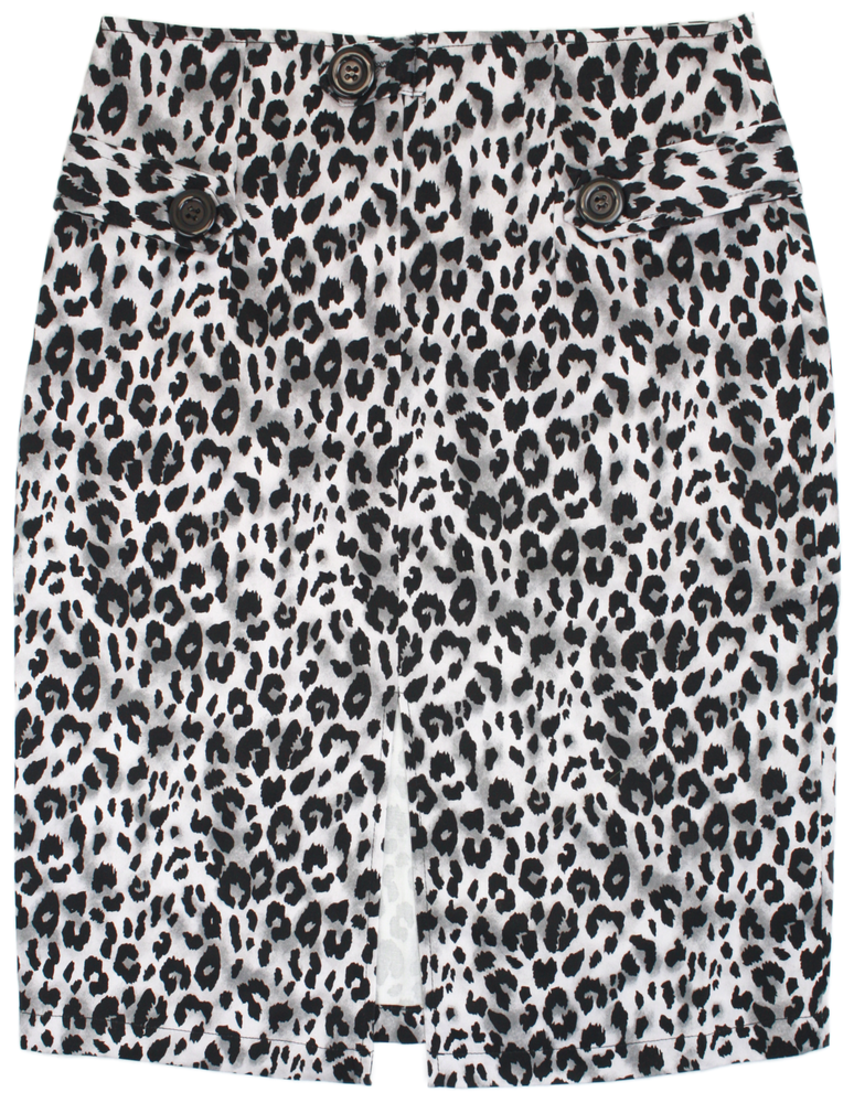 Skirt - Sourpuss -  Leopard Print Pencil Gray Fitted Retro