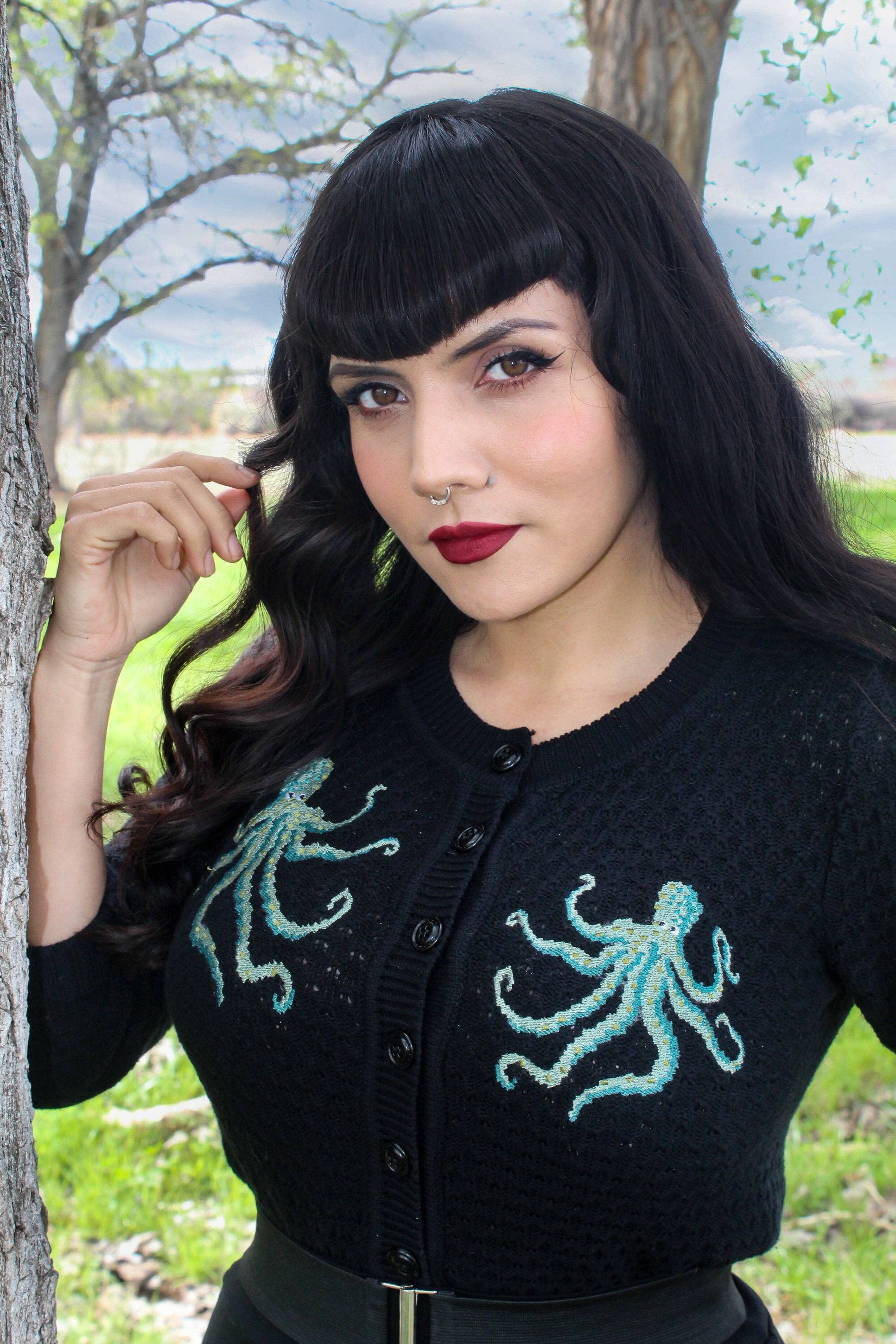 NWT The Waltz Of The Octopus Cropped Cardigan in Black Main image