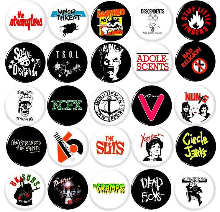Punk bands #2 x 25 1"inch(25mm) pins record store rock shirt