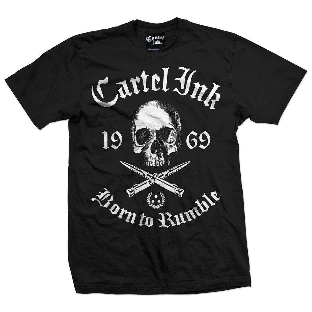 5023-BLACK WHITE | Cartel Ink Born To Rumble 1969