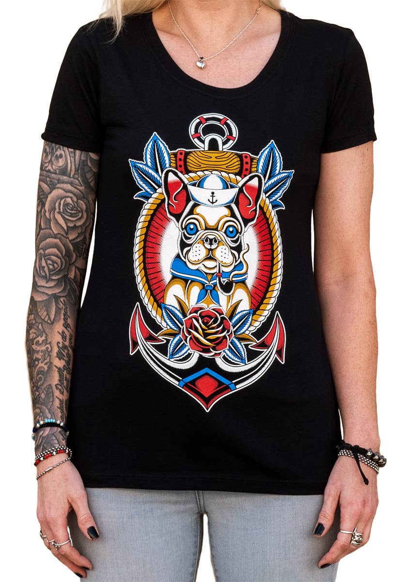 NWT Sailor Dog - Women's Loose Neck Graphic T-Shirt Main image