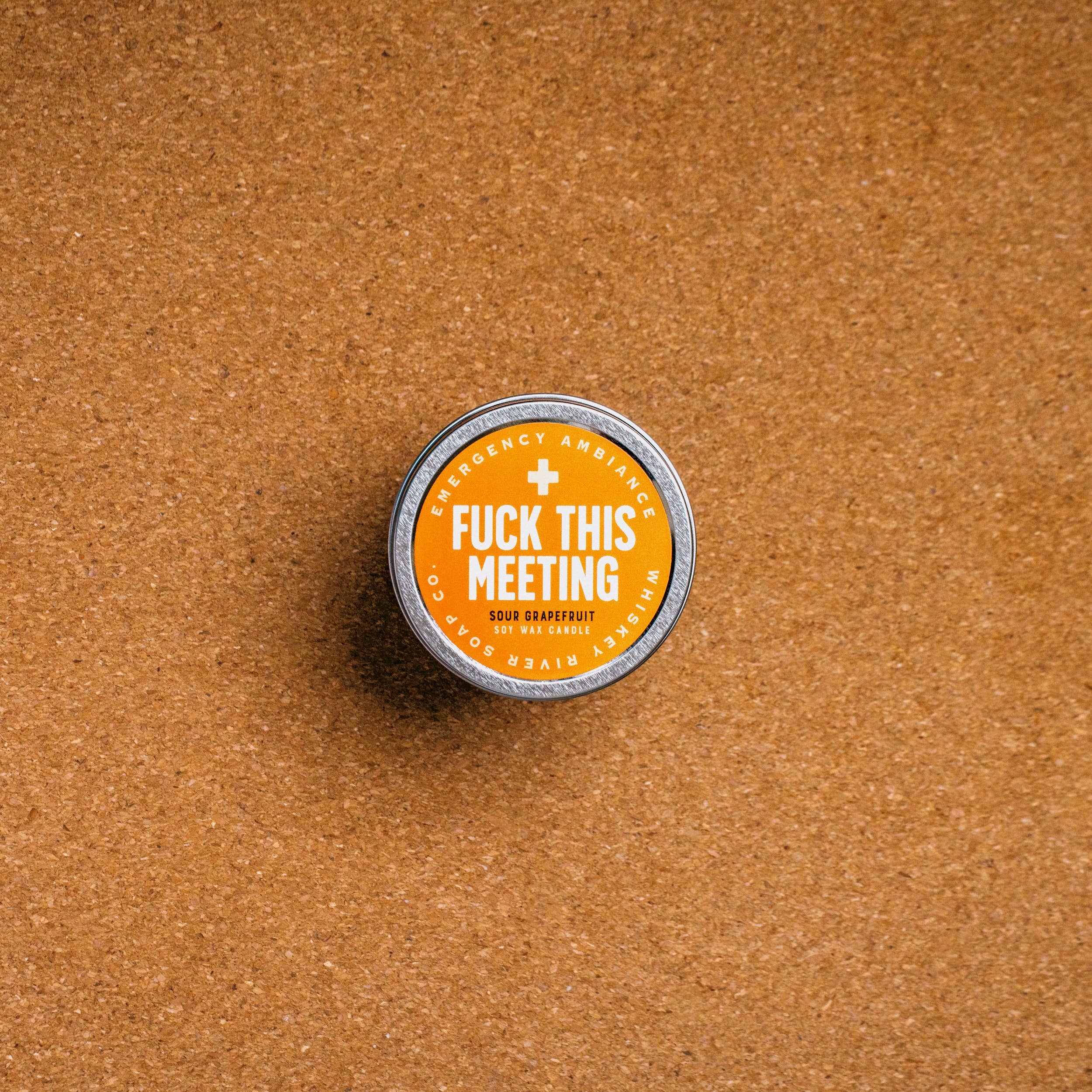 Fuck This Meeting Emergency Ambiance Travel Tin | Funny Candle