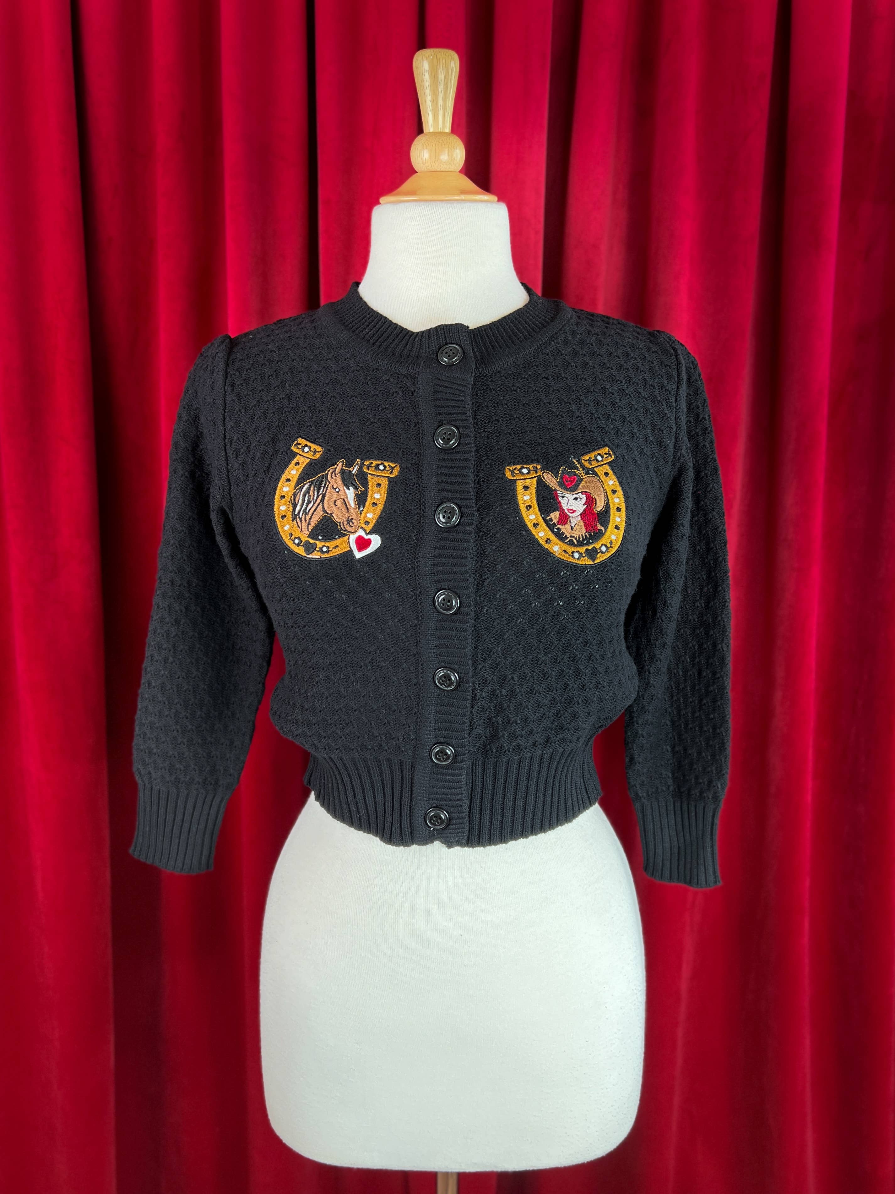 Love at the Ranch Cropped Cardigan in Black