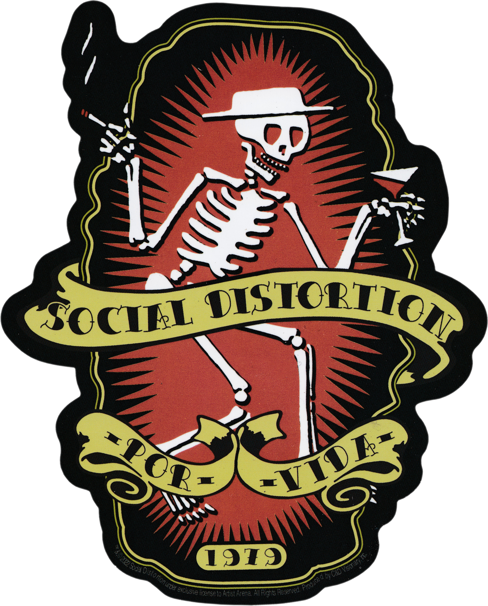 Sticker - Social Distortion Por Vida - Punk Rock Music Band