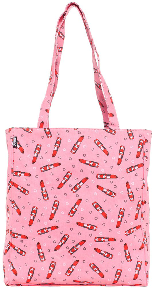 Tote Bag - Sourpuss - Pretty in Pink Makeup Lipstick Heart Main image