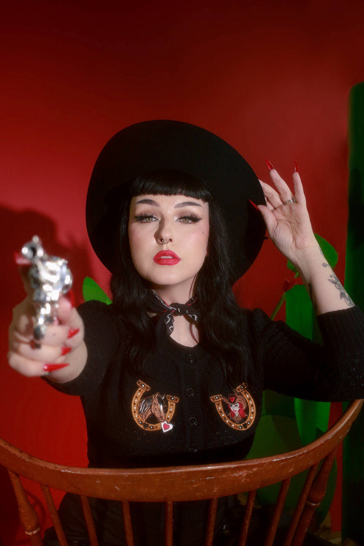 Love at the Ranch Cropped Cardigan in Black